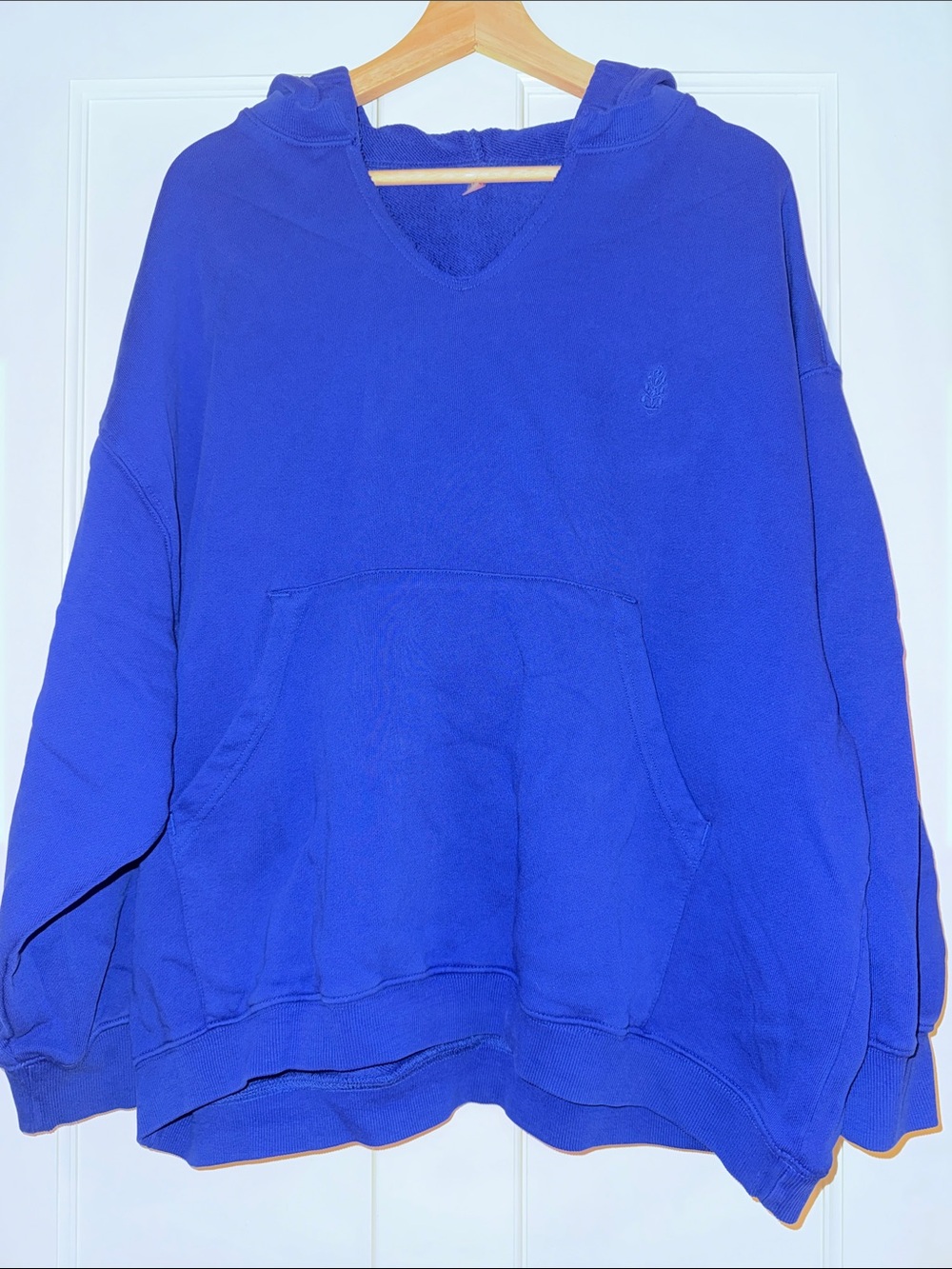 Free People Electric Blue Hooded Pullover Sweatshirt